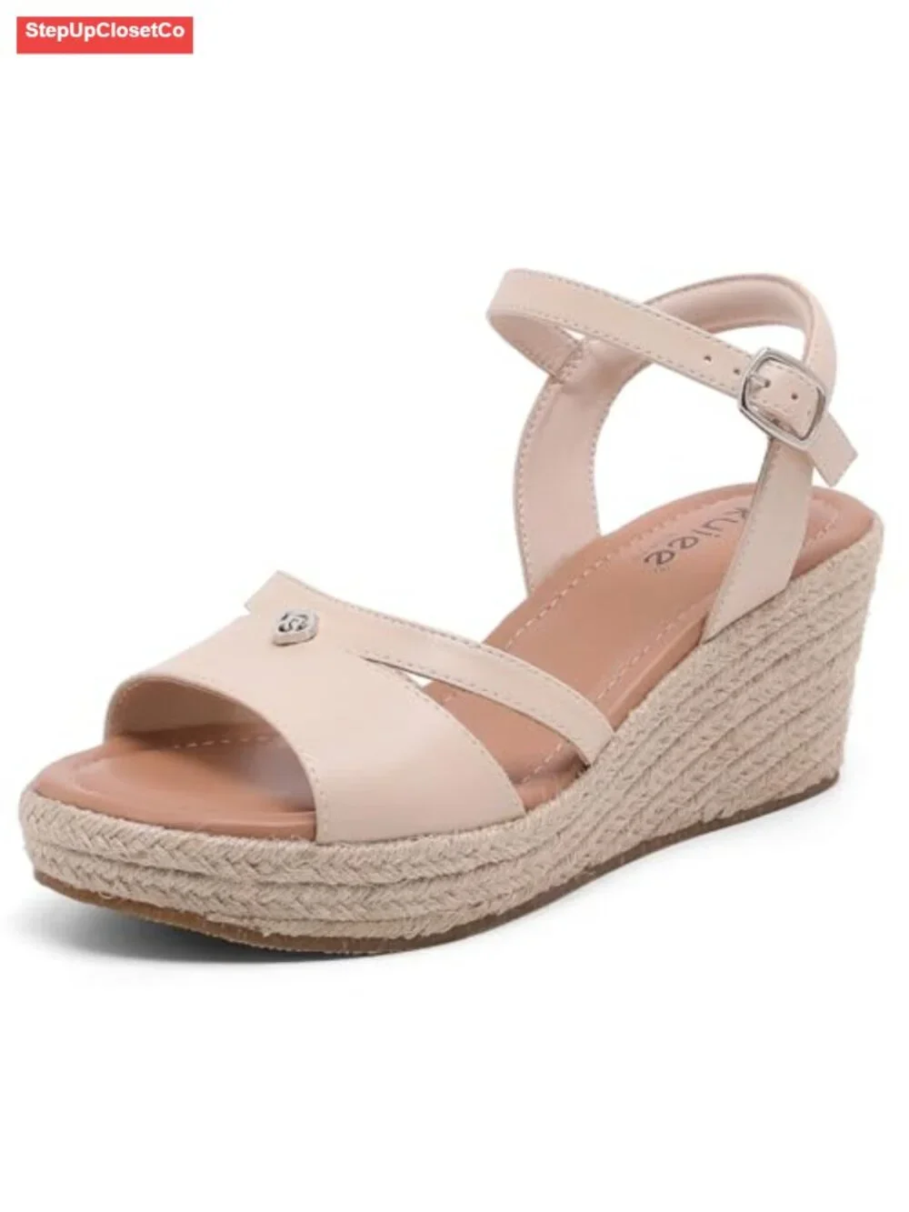 Wide Width Platform Wedge Sandals with Ankle Strap